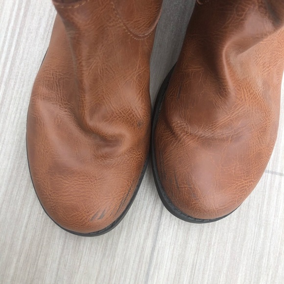 Quilted Knee Boots in Cognac Size 11 - Picture 7 of 10